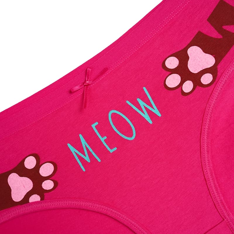 شورت زنانه اسلیپ نخی طرح MEOW — تصویر ۲