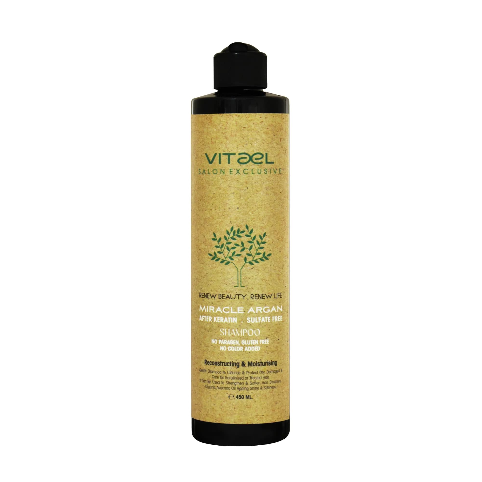 شامپو ویتاال پرو Vitaelpro ـ مدل میراکل آرگان Miracle Argan ـ رطوبت رسان موهای خشک — تصویر ۳