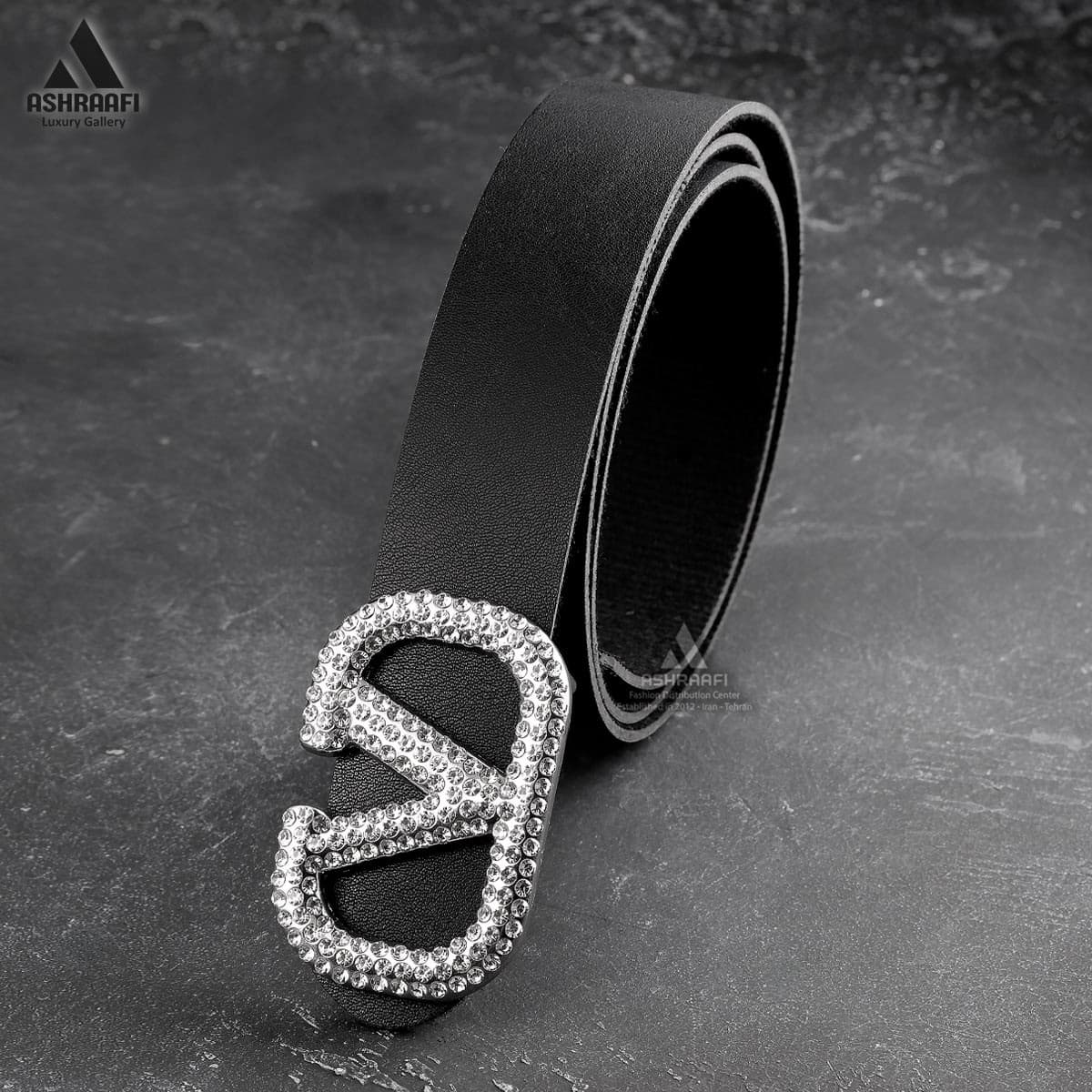 کمربند زنانه نگین دار Valentino Leather Belt BL1 — تصویر ۲