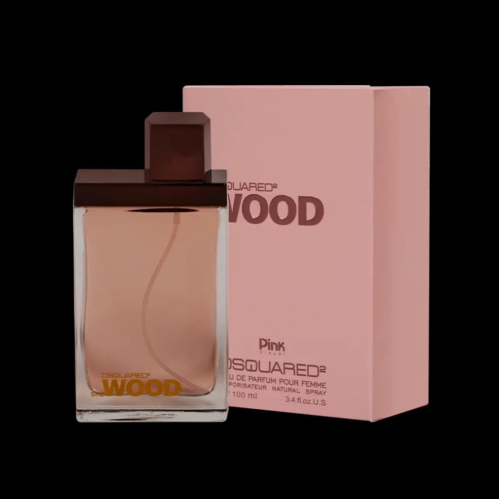 ادوپرفیوم زنانه پینک ویژوآل Pink مدل شی وود She Wood حجم 100 میلی لیتر طرح مارک | برند اصلی و ارسال فوری