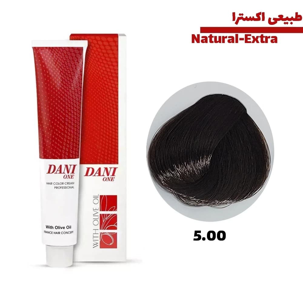 رنگ مو دنی وان سری طبیعی اکسترا کد 5.00 قهوه ای روشن اکسترا حجم 100 میلی لیتر