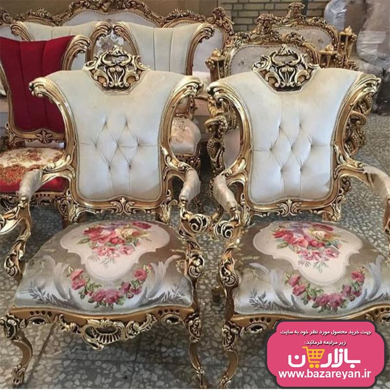 مبل کلاسیک سلطنتی 7 نفره کد 61، ارسال55 روزکاری به سراسر کشور — تصویر ۸