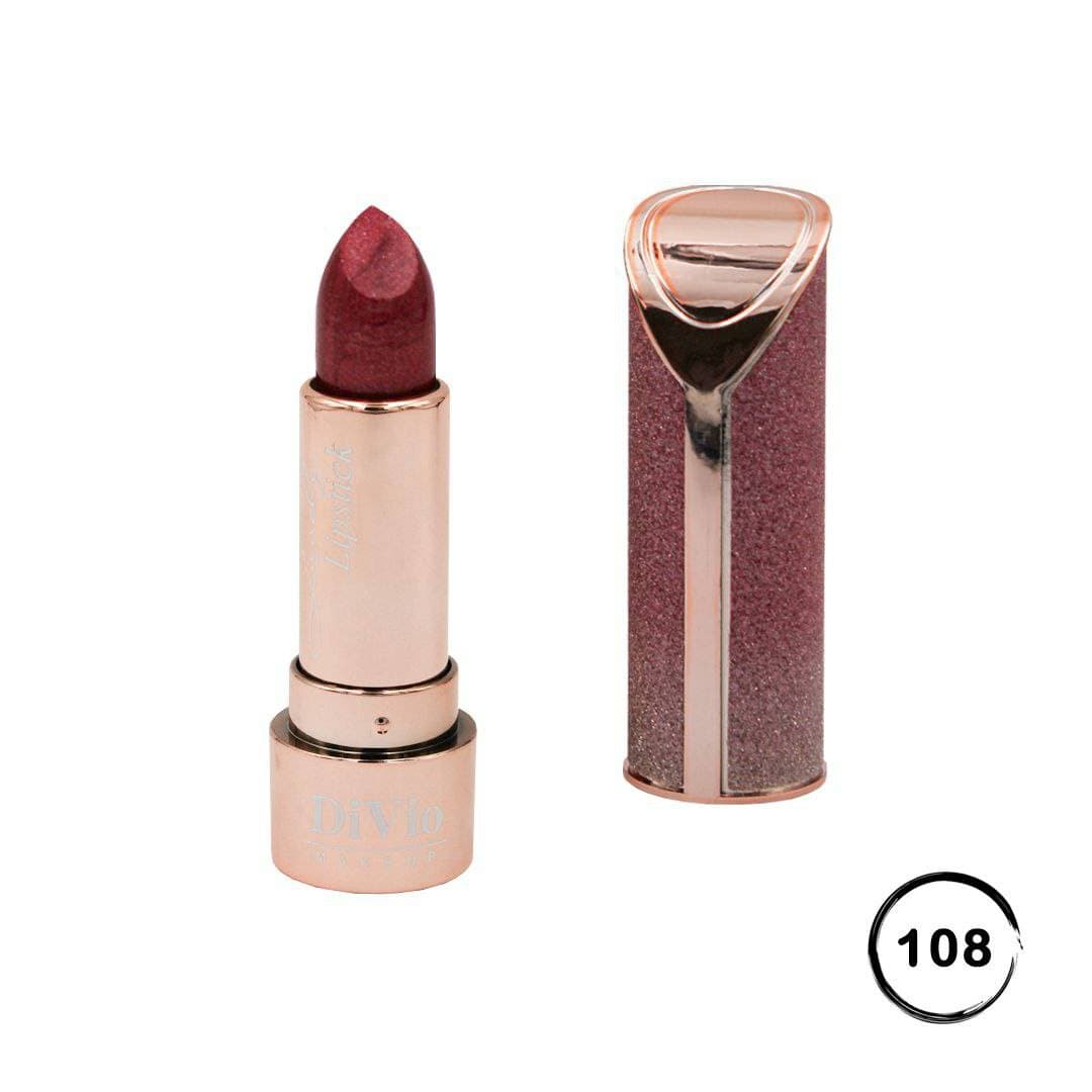 رژ لب جامد شاین دار اکلیلی دیویو 108 / DiVio Makeup Lovely Lipstick Shinny — تصویر ۲
