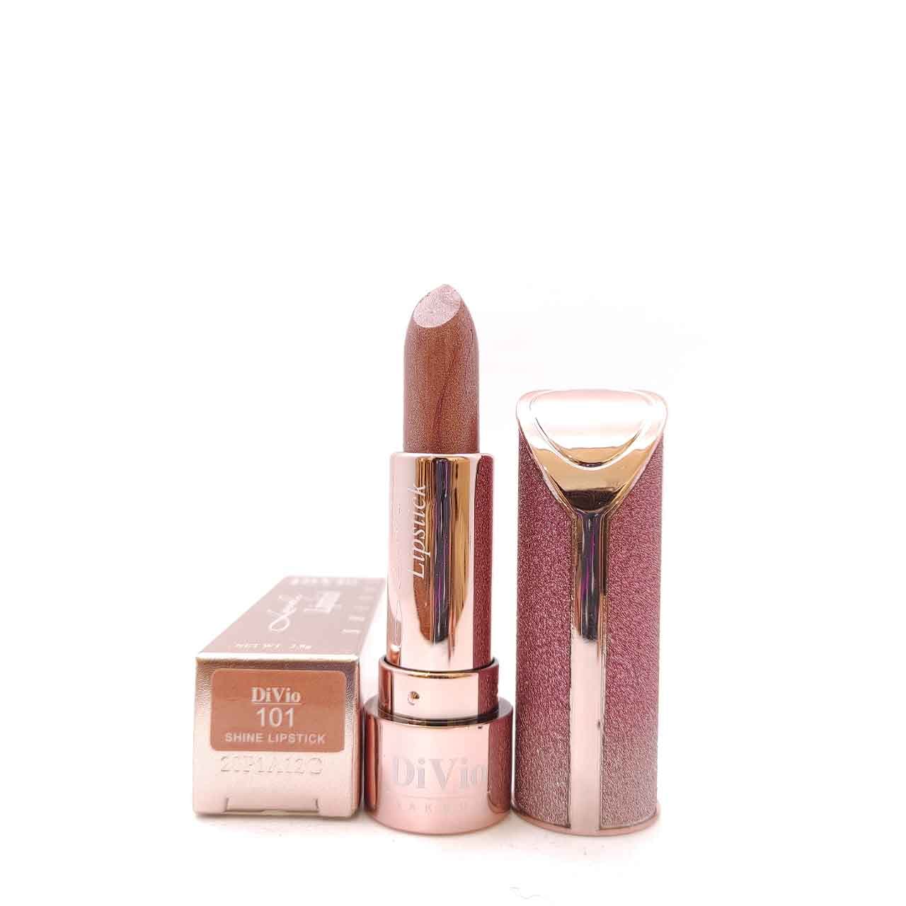 رژ لب جامد شاین دار اکلیلی دیویو 101 / DiVio Makeup Lovely Lipstick Shinny
