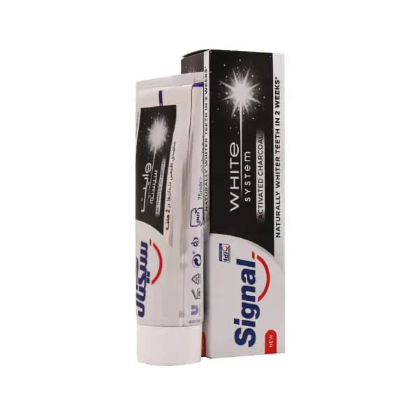 خمیر دندان سفید کننده سیگنال Signal مدل Activated Charcoal حاوی زغال فعال حجم 75 میل — تصویر ۲