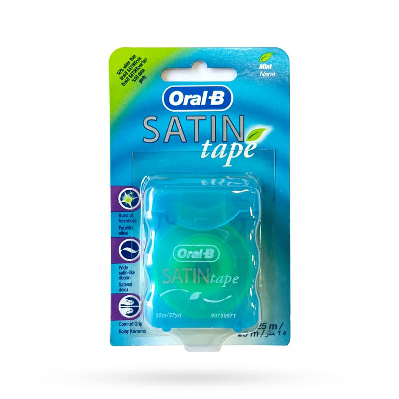 نخ دندان نعنایی اورال بی مدل SATIN Tape مخصوص دندان های حساس