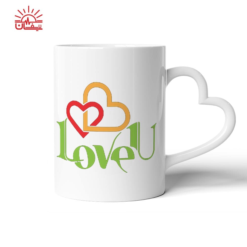 ماگ دسته قلبی LOVE U
