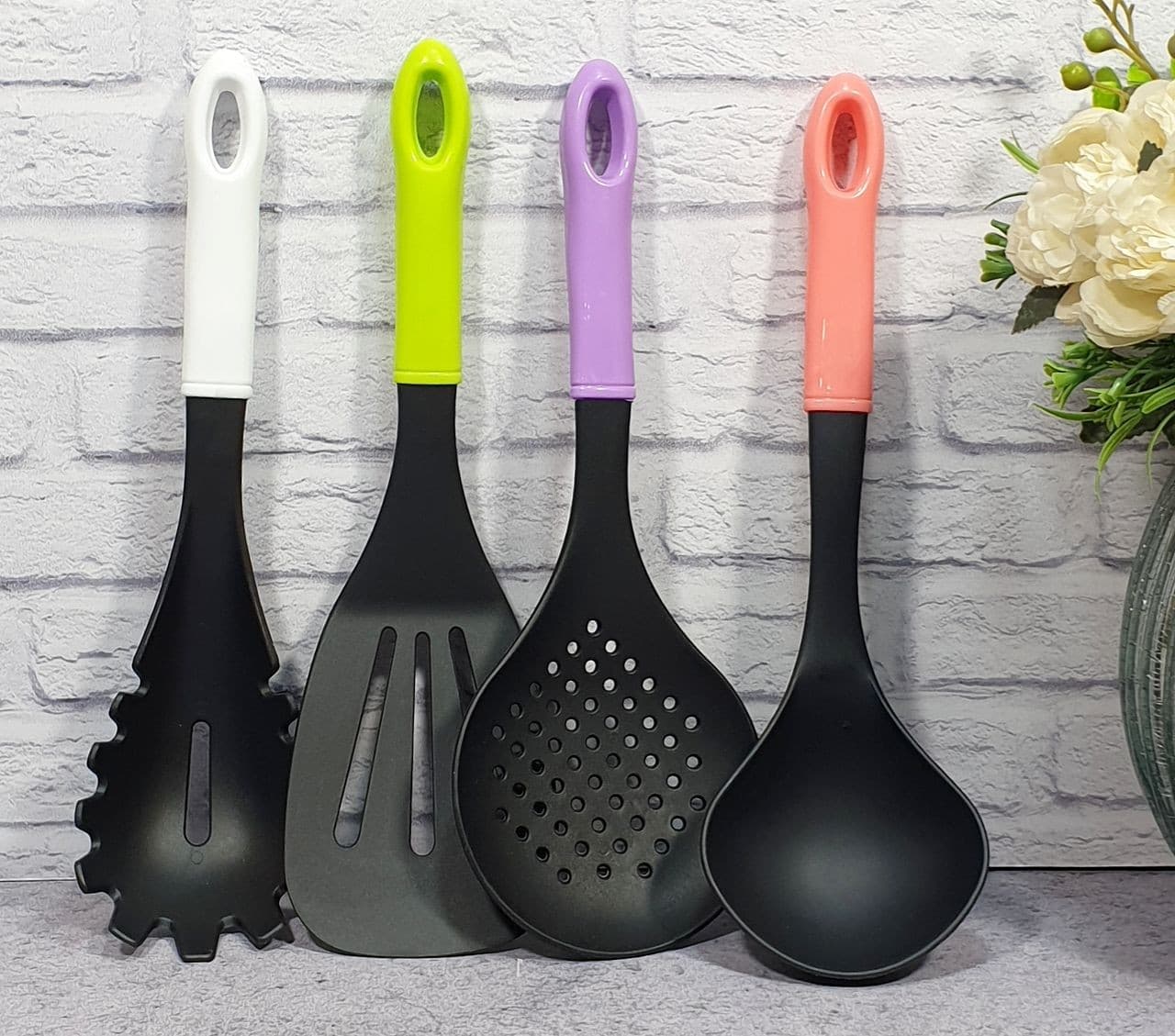 ست کفگیر ملاقه 4 عددی نسوز رنگی KITCHEN TOOLS (50) ارسال نیمه رایگان