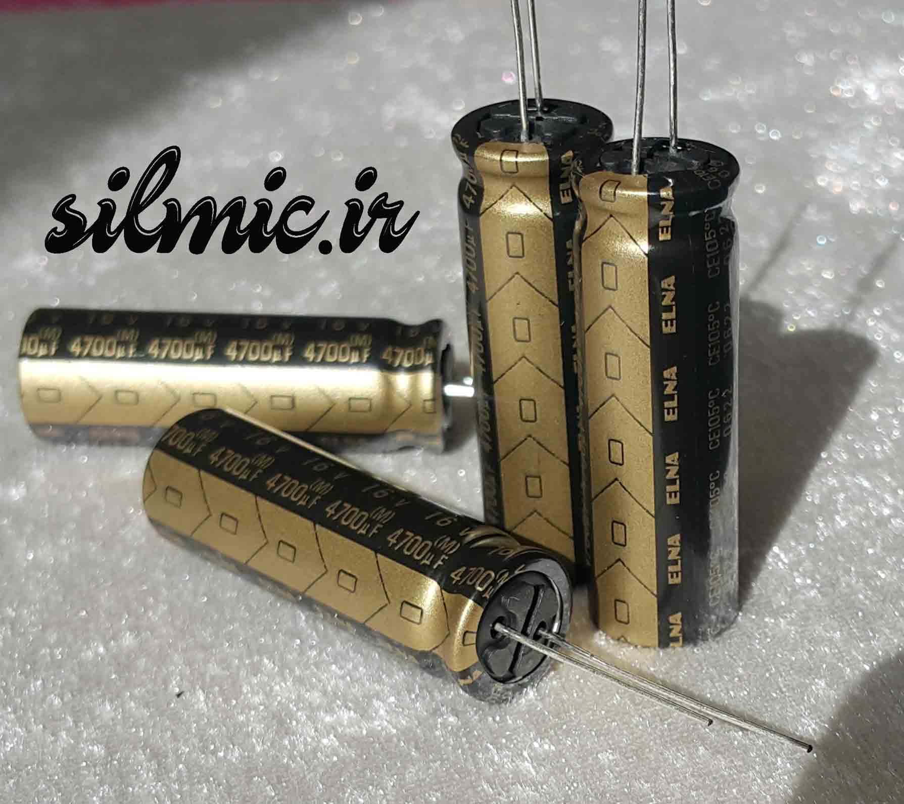 خازن الکترولیتی 4700 میکرو فاراد 16 ولت گرید صوتی النا BLACK GOLD R2O