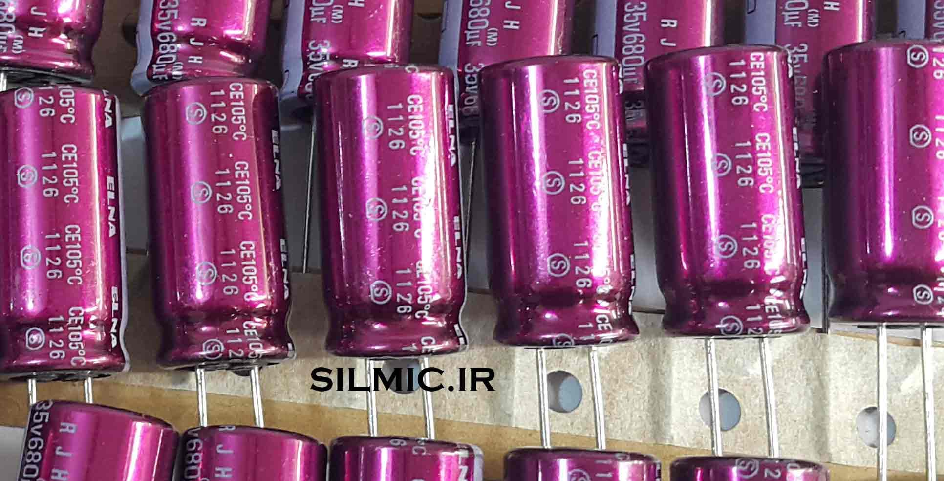 خازن گرید صوتی 680 میکرو فاراد 35 ولت ژاپنی ساخت ELNA سری RJH — تصویر ۳