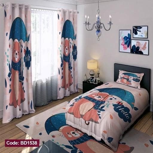 ست فانتزی روتختی چاپی پسرانه طرح خرس کد bd1538 (پس کرایه)