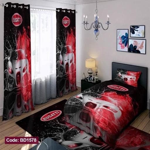 ست فانتزی رو تختی چاپی پسرانه بوگاتی bd1578 (پس کرایه)