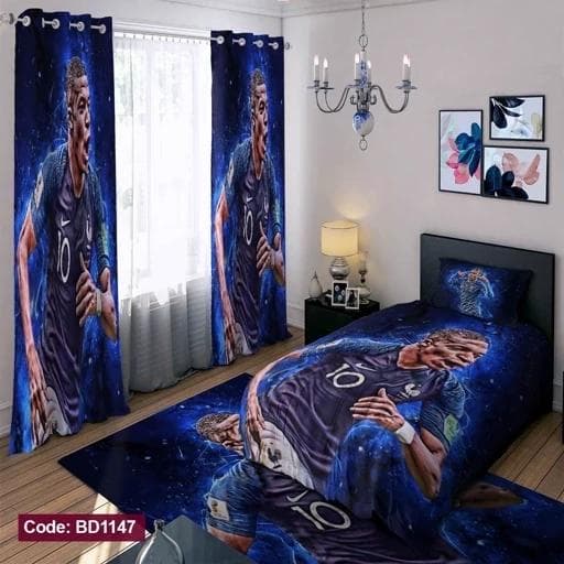 ست فانتزی رو تختی چاپی پسرانه امباپه bd1147 (پس کرایه)