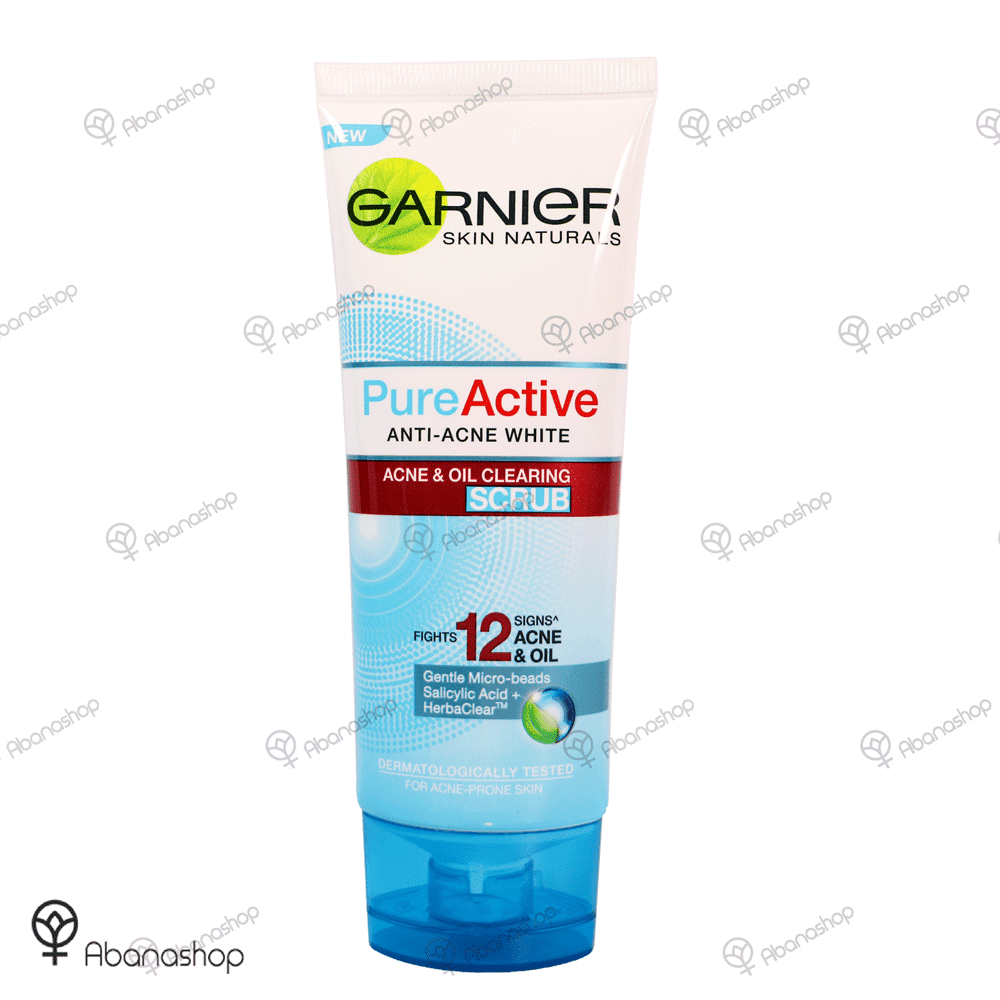 اسکراب صورت ضدجوش پیوراکتیو گارنیه Garnier Pure Active Anti Acne White scrub