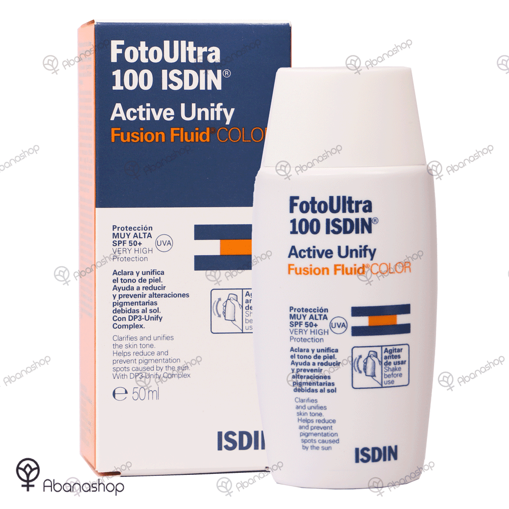 ضد آفتاب فلویید رنگی فوتو اولترا اکتیو یونیفای ایزدین Isdin FotoUltra 100 Active Unify SPF 50 Fusion Fluid color