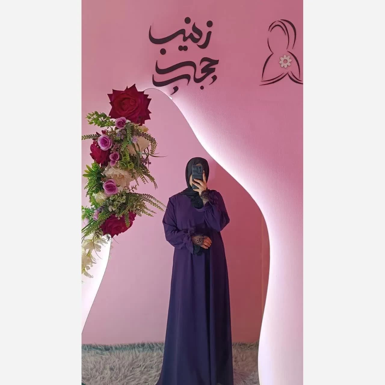 مانتو عبایی زنانه و دخترانه مدل ریحان جنس کرپ سوپر الیزه اعلا — تصویر ۳
