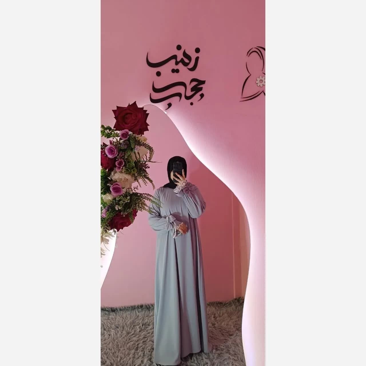 مانتو عبایی زنانه و دخترانه مدل ریحان جنس کرپ سوپر الیزه اعلا — تصویر ۴