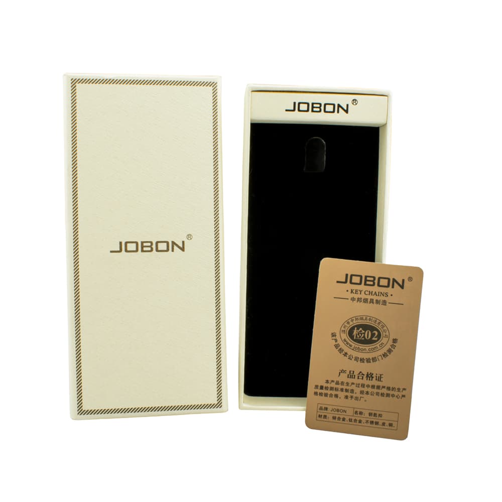 جاکلیدی اسپرت چرم طبیعی برند JOBON به رنگ دودی — تصویر ۲