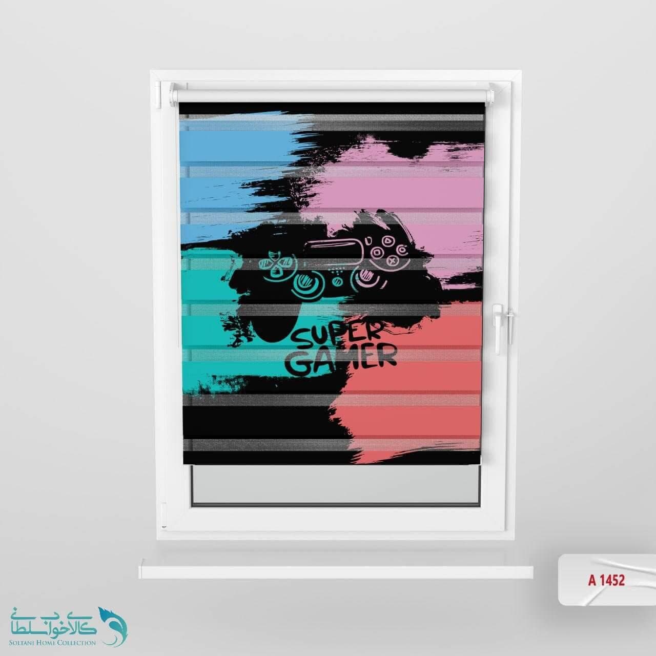 پرده زبرا اتاق کودک طرح گیمر کد A1452