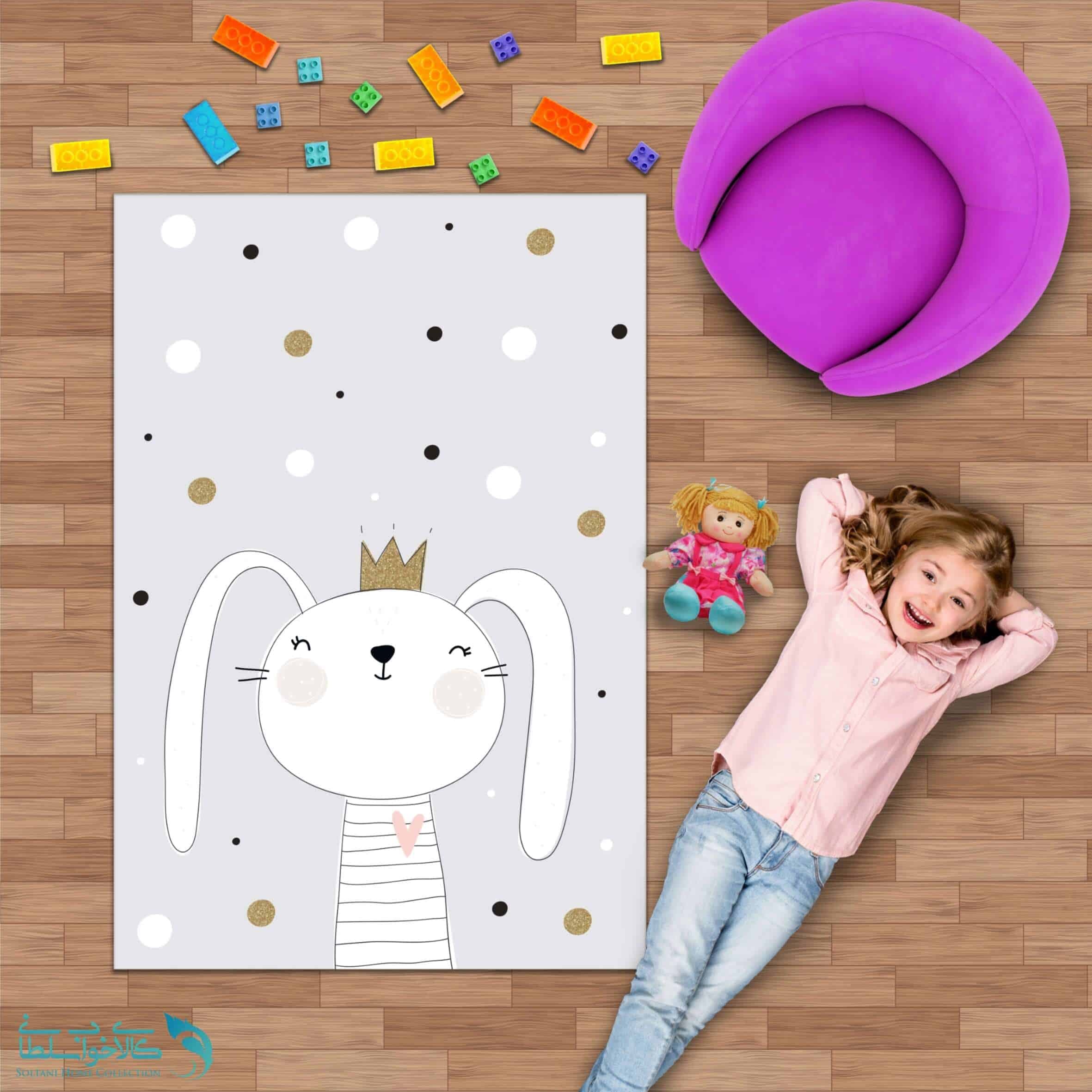 فرشینه اتاق کودک طرح خرگوش مهربان کد A1140
