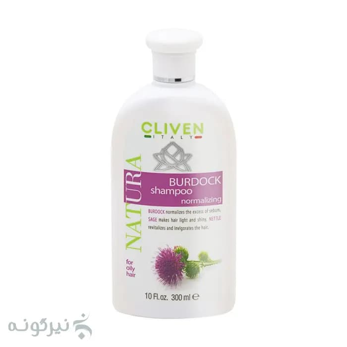 شامپو موهای چرب کلیون مدل بیدمشک Burdock Shampoo