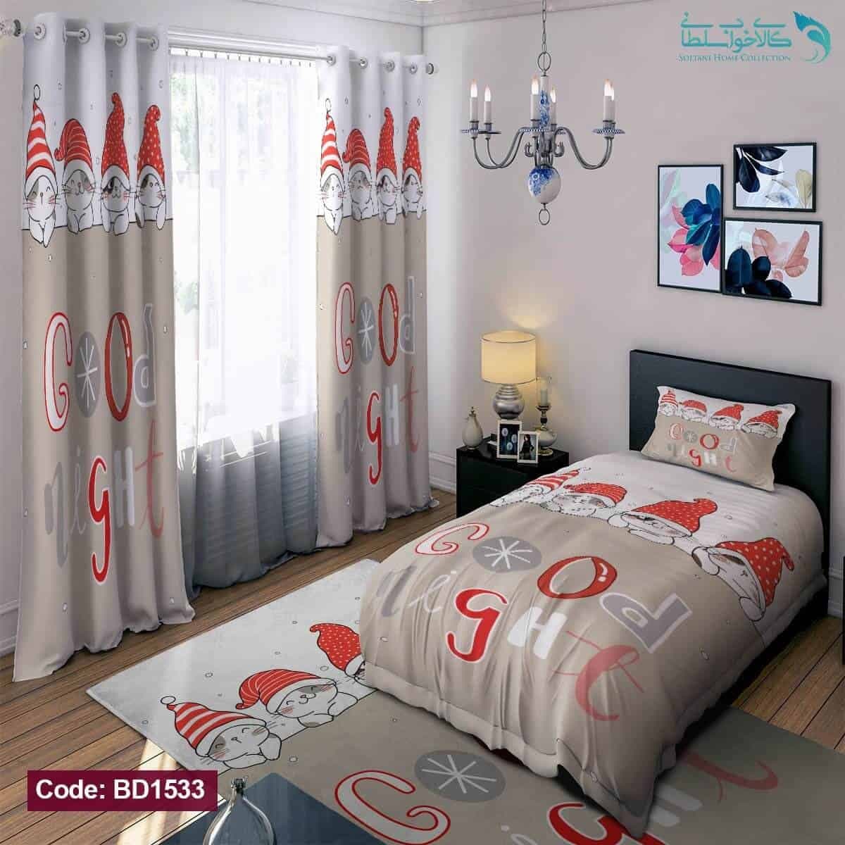 روتختی طرح شب بخیر یکنفره کد BD1533