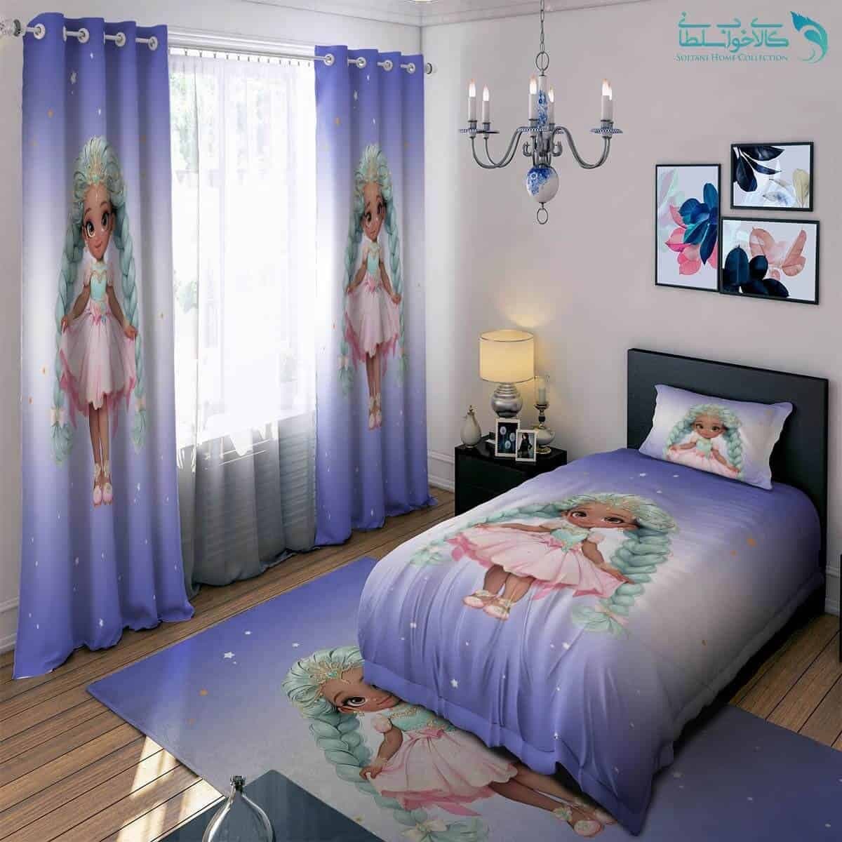 روتختی طرح دختر مو ابی یکنفره کد BD1614