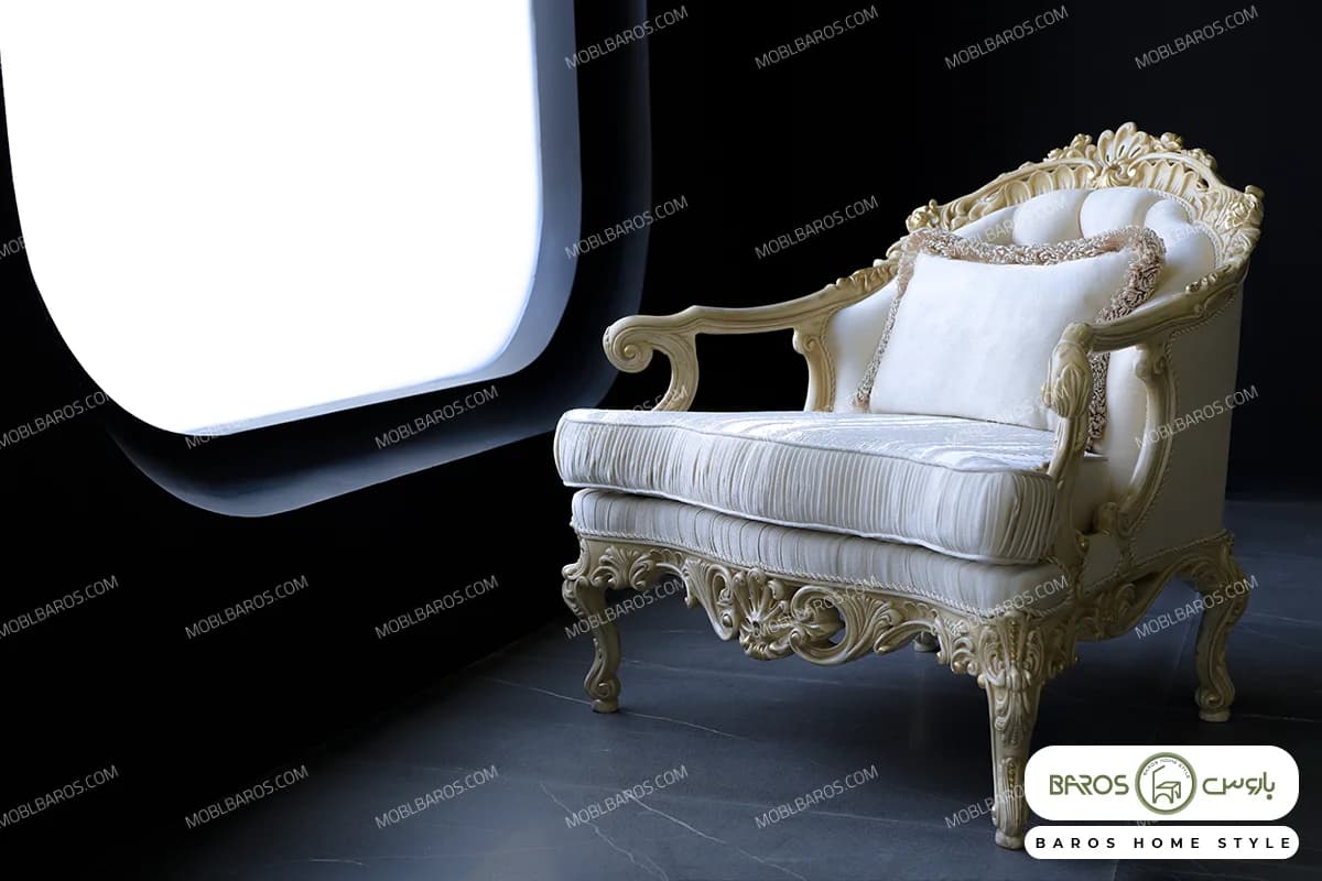 مبل تکنفره استیل و سلطنتی الینا کد ۱ — تصویر ۵
