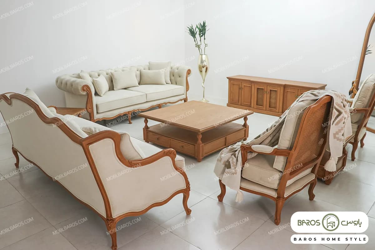 مبل کلاسیک رومینا و چستر نیکا کد ۳