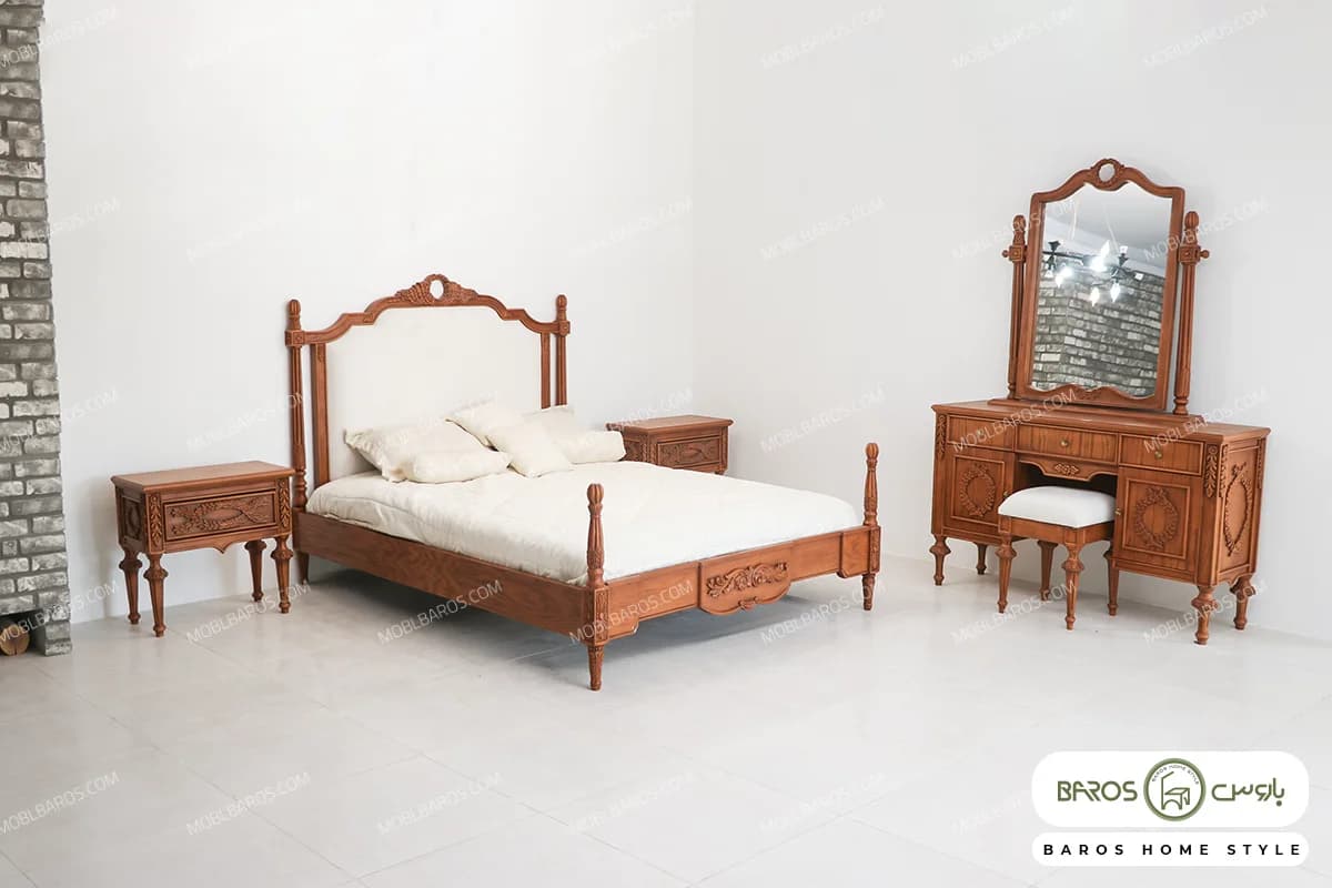 سرویس خواب دو نفره منبتی سوفیا کد ۳