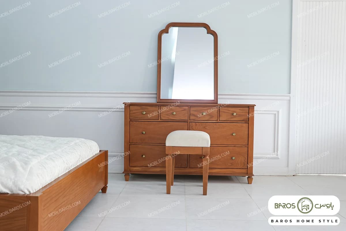 سرویس خواب دو نفره چوبی حصیری رونیا کد ۳ — تصویر ۳