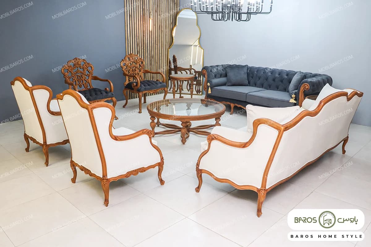 مبل کلاسیک رومینا و کینگ و چستر نیکا