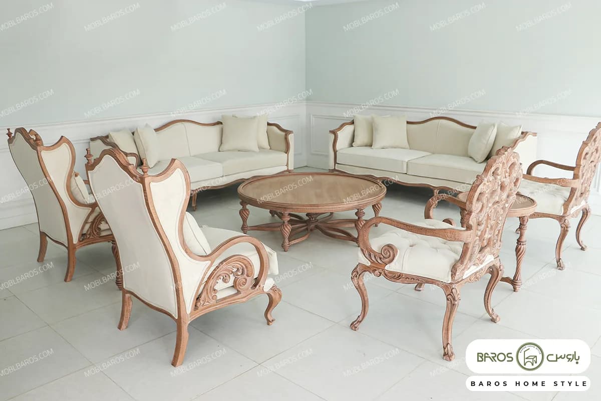 مبل ۱۰ نفره نئوکلاسیک ترکیبی ابزاری و کینگ