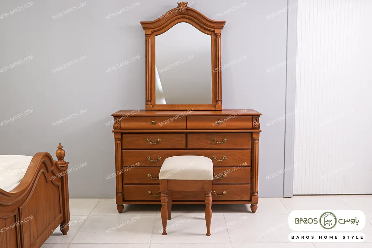 سرویس خواب دو نفره چوبی پانیذ کد ۴ — تصویر ۷