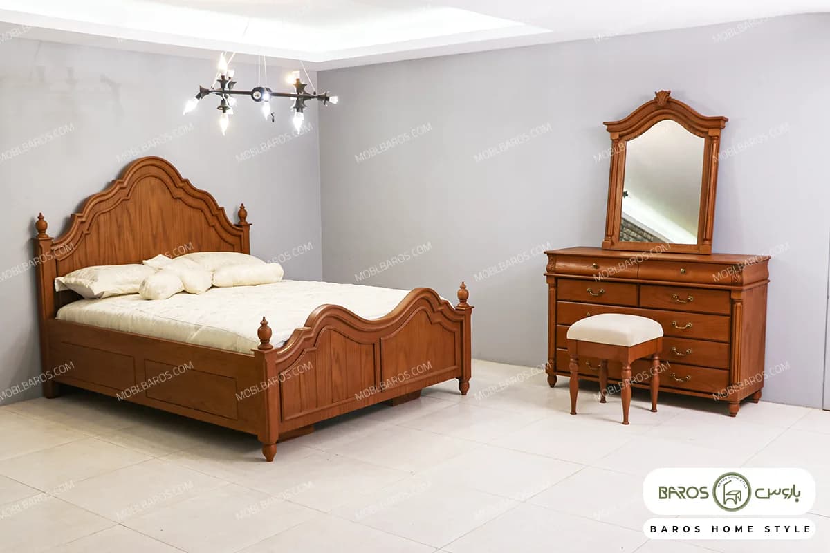 سرویس خواب دو نفره چوبی پانیذ کد ۴