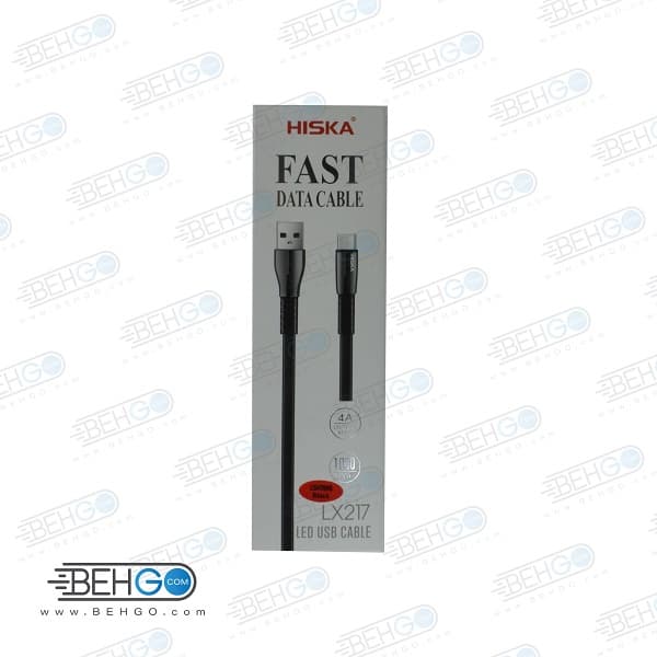 کابل شارژر IOS مدل HISKA IOS LED CABLE – LX217