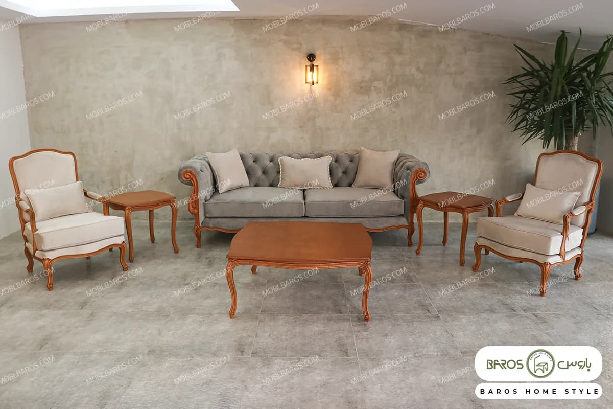 مبل کلاسیک رومینا و چستر نیکا کد ۲ — تصویر ۳