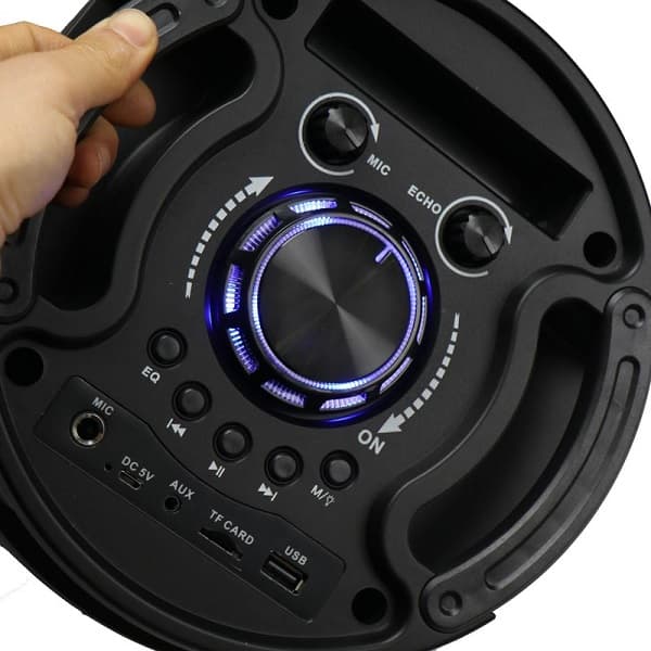 اسپیکر ایستاده با ریموت کنترل و میکروفون اسپیکر بلوتوثی قابل حمل مدل ZQS-6201 بلندگوی بزرگ اصلی با کیفیت Portable Bluetooth speaker system ZQS 6201 speaker with mic — تصویر ۴
