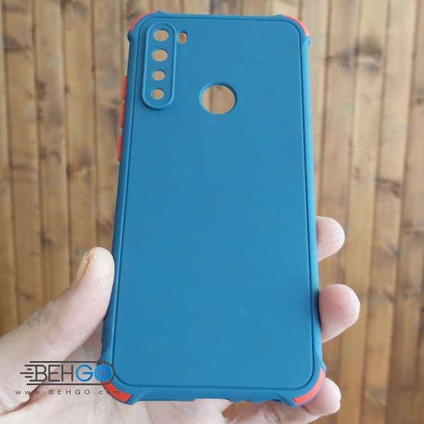 قاب شیائومی ردمی نوت 8 کاور دکمه رنگی با محافظ لنز دوربین گوشی Redmi Note 8 2021 — تصویر ۲