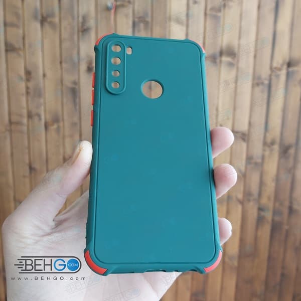 قاب شیائومی ردمی نوت 8 کاور دکمه رنگی با محافظ لنز دوربین گوشی Redmi Note 8 2021 — تصویر ۴