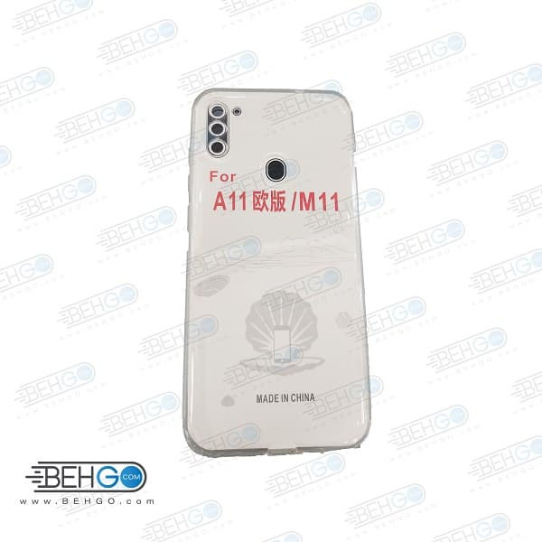 قاب گوشی A11 کاور A11 قاب ژله ای شفاف و بی رنگ با محافظ لنز دوربین گوشی موبایل سامسونگ Clear Cover Camera Protection Case For Samsung Galaxy A11