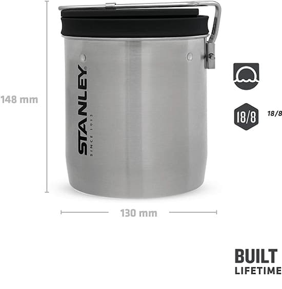ست ظروف سفری استنلی مدل فلزی ست استنلی مدل کامپکت استیل ظرف پخت و پز غذای استنلی Stanley Compact Steel Cook 700ml — تصویر ۲