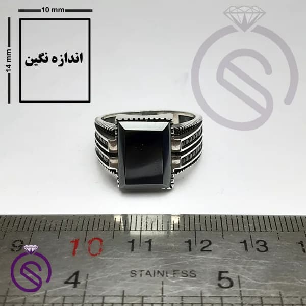 انگشتر نقره حدید مردانه مدل هرمس — تصویر ۲