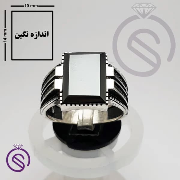 انگشتر نقره حدید مردانه مدل هرمس — تصویر ۵