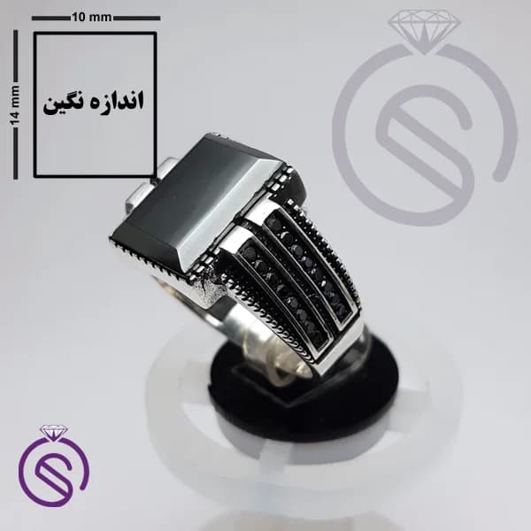 انگشتر نقره حدید مردانه مدل هرمس — تصویر ۴