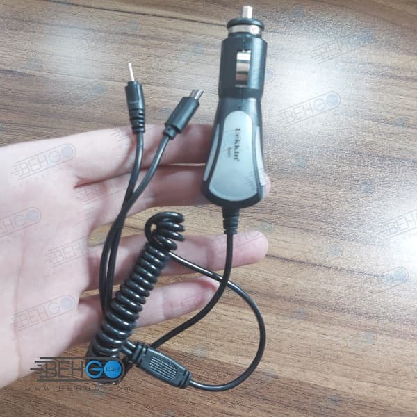 شارژر فندکی نوکیا سوزنی و میکرو برای خودرو مدل 2 کاره دکین مناسب گوشی های نوکیا و اندروید CAR Charger Dekkin Bashi — تصویر ۴