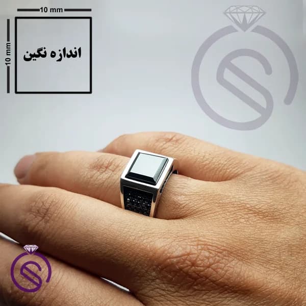 انگشتر نقره حدید مردانه مدل تارخ — تصویر ۲