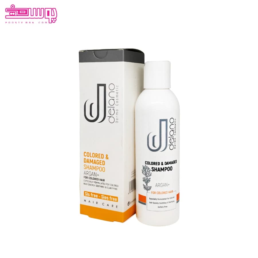 شامپو موهای رنگ شده و آسیب دیده دلانو حجم 200ml — تصویر ۲
