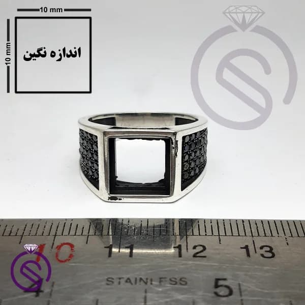 رکاب انگشتر نقره مردانه مدل تارخ کد 62182 — تصویر ۵