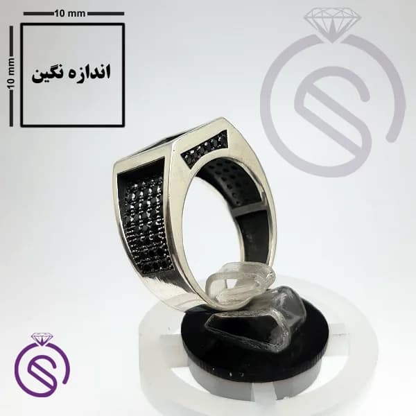 رکاب انگشتر نقره مردانه مدل تارخ کد 62182 — تصویر ۴